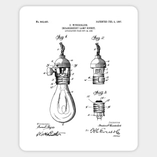 Light Bulb Patent - Designer Industrial Design Art - White Sticker